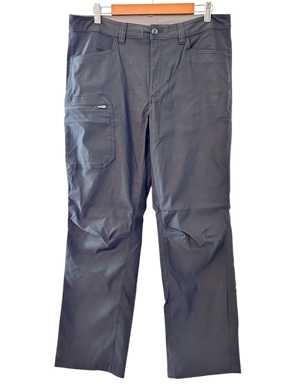 Eddie Bauer Black Cargo Hiking Pants 34x32 Stretch Nylon Lightweight Trail